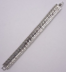 Classic Silver Tone and Clear Diamante Bracelet